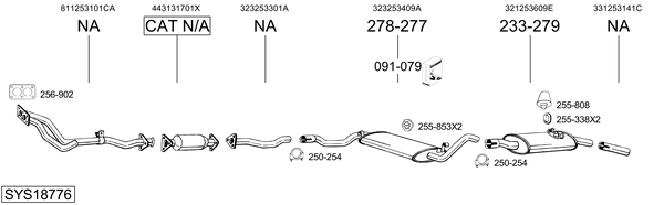 Sistema de gases de escape Vw PASSAT B2 Variant