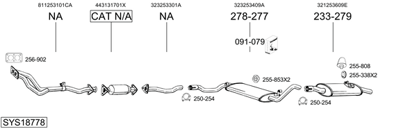 Sistema de gases de escape Vw PASSAT B2 Saloon