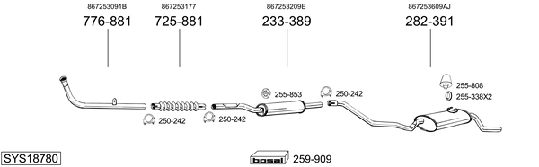Sistema de gases de escape Vw POLO Coupe