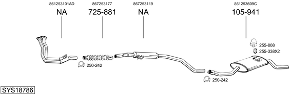 Sistema de gases de escape Vw POLO Coupe