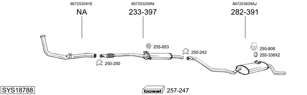 Sistema de gases de escape BOSAL SYS18788