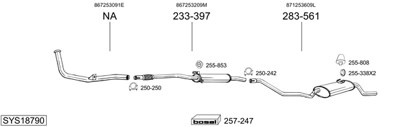 Sistema de gases de escape Vw POLO Coupe