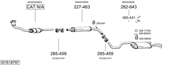 Sistema de gases de escape Vw POLO Variant