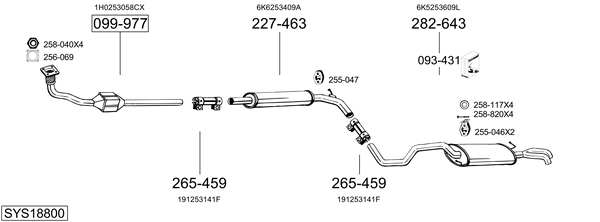 Sistema de gases de escape Vw POLO III CLASSIC