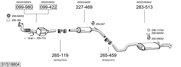 Sistema de gases de escape Vw POLO III CLASSIC