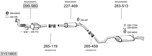 Sistema de gases de escape Vw POLO III CLASSIC