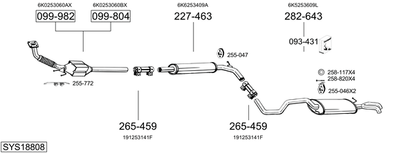 Sistema de gases de escape Vw POLO III CLASSIC