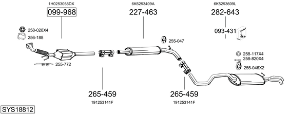 Sistema de gases de escape Vw POLO III CLASSIC