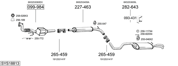 Sistema de gases de escape Vw POLO III CLASSIC