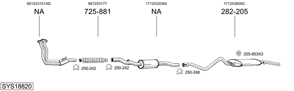 Sistema de gases de escape Vw SCIROCCO