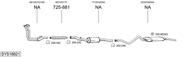 Sistema de gases de escape Vw SCIROCCO