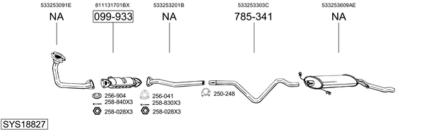 Sistema de gases de escape Vw SCIROCCO
