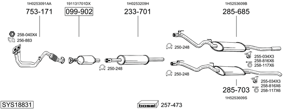 Sistema de gases de escape Vw VENTO