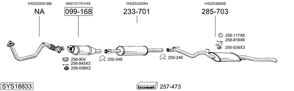 Sistema de gases de escape Vw VENTO