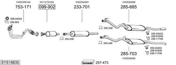 Sistema de gases de escape Vw VENTO