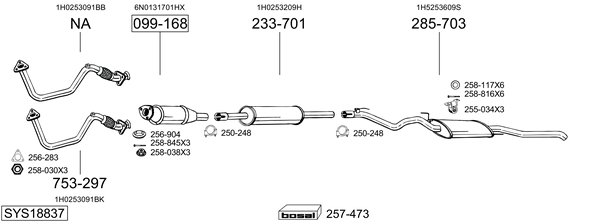 Sistema de gases de escape Vw VENTO