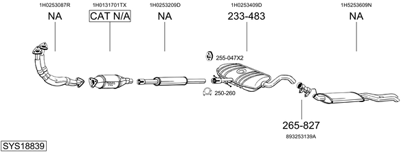 Sistema de gases de escape Vw VENTO