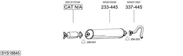 Sistema de gases de escape Vw TRANSPORTER T3 Bus