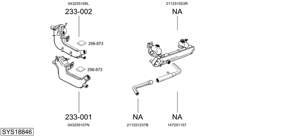 Sistema de gases de escape Vw TRANSPORTER T1 Van