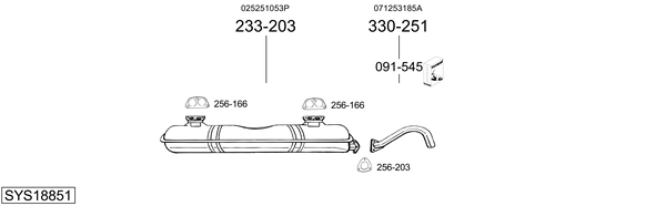 Sistema de gases de escape Vw TRANSPORTER T3 Van