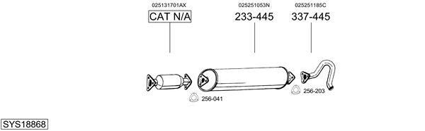 Sistema de gases de escape Vw TRANSPORTER T3 Bus