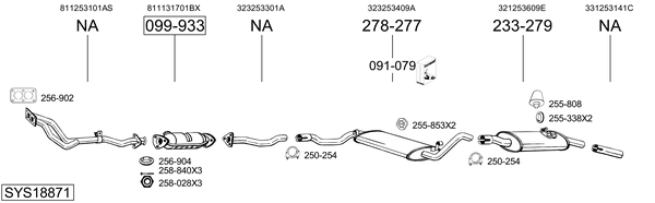 Sistema de gases de escape Vw PASSAT B2 Variant