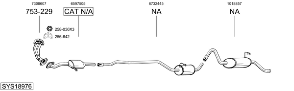 Sistema de gases de escape BOSAL SYS18976