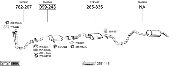 Sistema de gases de escape Ford ESCORT V Saloon
