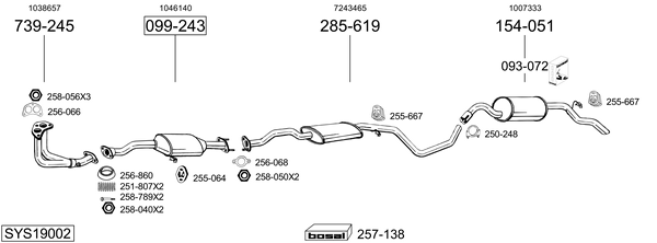 Sistema de gases de escape Ford ESCORT V Convertible
