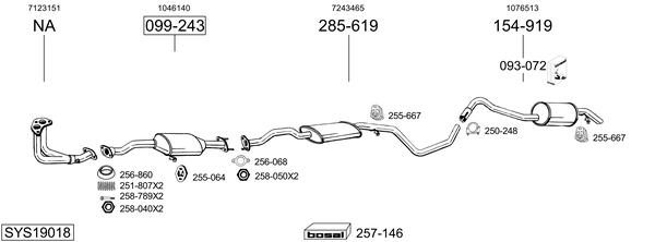 Sistema de gases de escape Ford ESCORT V Turnier