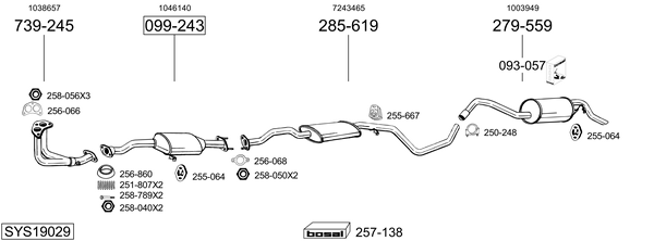 Sistema de gases de escape Ford ESCORT VI Saloon
