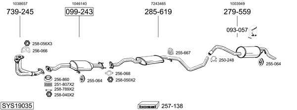 Sistema de gases de escape Ford ESCORT VI Saloon