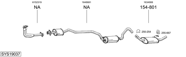 Sistema de gases de escape Ford ESCORT III Convertible