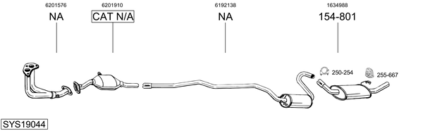 Sistema de gases de escape BOSAL SYS19044