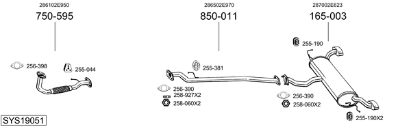 Sistema de gases de escape Kia SPORTAGE II
