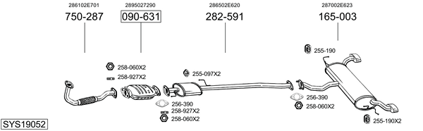 Sistema de gases de escape Kia SPORTAGE II