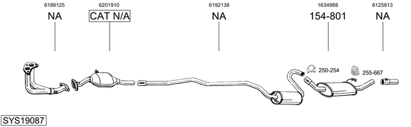 Sistema de gases de escape BOSAL SYS19087