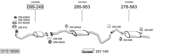Sistema de gases de escape Ford ESCORT VI Saloon