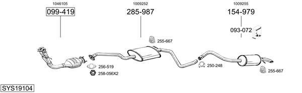 Sistema de gases de escape Ford ESCORT V Turnier