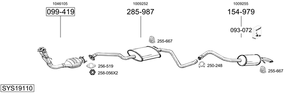 Sistema de gases de escape Ford ESCORT VI Turnier