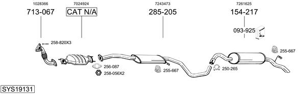 Sistema de gases de escape Ford ESCORT V