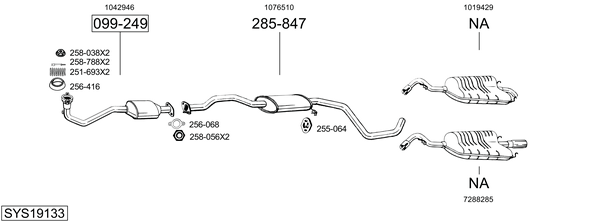 Sistema de gases de escape Ford ESCORT V