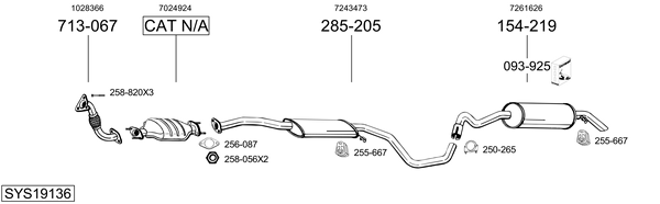 Sistema de gases de escape Ford ESCORT V Saloon