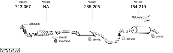 Sistema de gases de escape Ford ESCORT VI Saloon