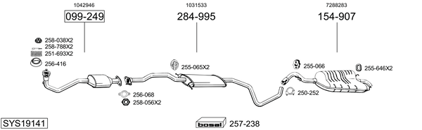 Sistema de gases de escape Ford ESCORT VI Saloon
