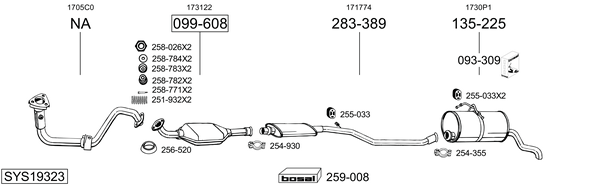 Sistema de gases de escape BOSAL SYS19323
