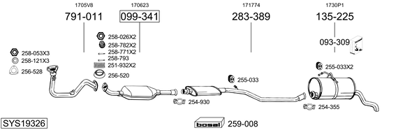 Sistema de gases de escape BOSAL SYS19326