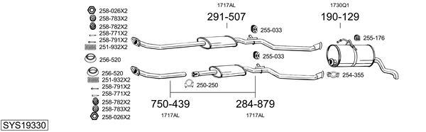 Sistema de gases de escape BOSAL SYS19330