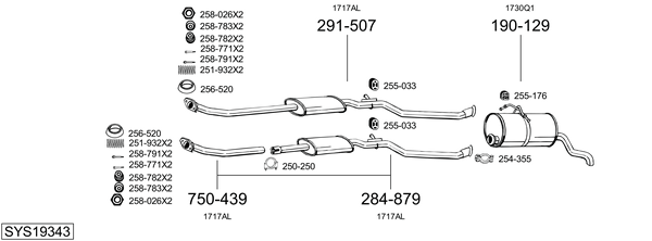 Sistema de gases de escape Peugeot PARTNER ORIGIN Box Body/MPV