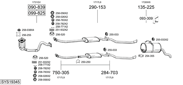 Sistema de gases de escape Peugeot PARTNER Platform/Chassis